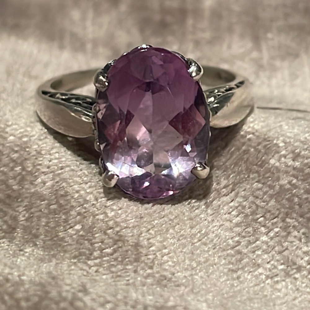 Kabana Rose D France Amethyst Sterling Silver 925 Ring Size 9